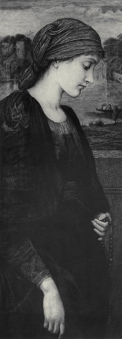 Płomień westalki, ok.1887 (akwaforta wydrukowana na welinie) autorstwa Edward Coley (after) Burne Jones