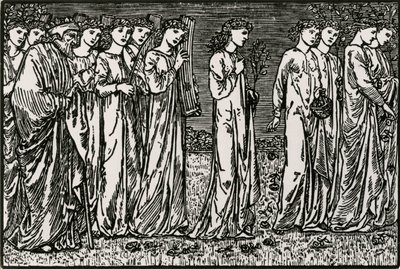 Procesja na wzgórze autorstwa Edward Coley (after) Burne Jones