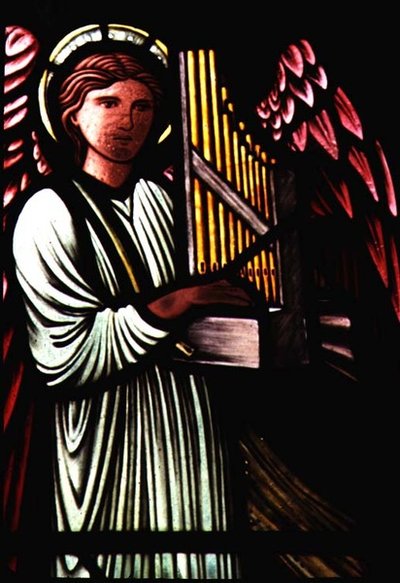 Anioł z portatywem – Sir Edward Burne-Jones (1833-98) autorstwa Edward Coley Burne Jones