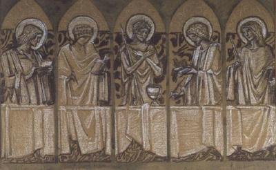 Projekt pomnika dla Christiny Rossetti (kreda na papierze) autorstwa Edward Coley Burne Jones