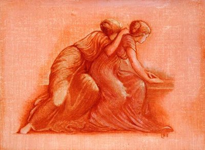 Postacie na balkonie autorstwa Edward Coley Burne Jones