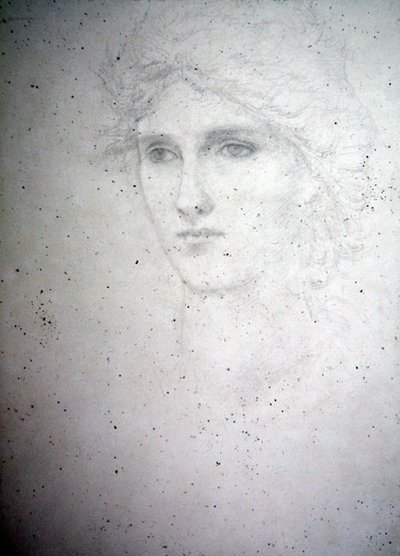 Studium głowy - Bessie Keane, ok. 1898 (ołówek na papierze) autorstwa Edward Coley Burne Jones