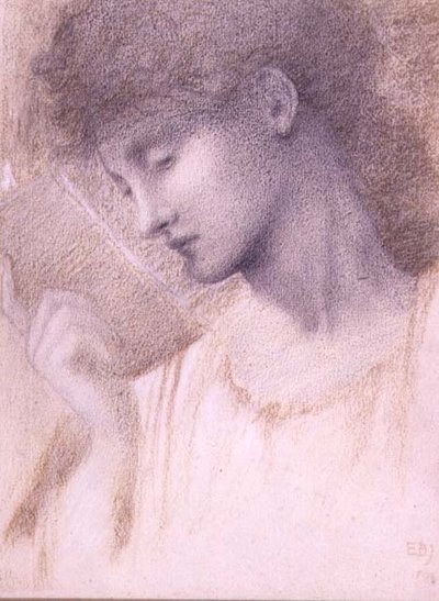 Studium głowy (kreda na papierze) autorstwa Edward Coley Burne Jones