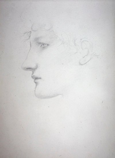 Studium głowy - Bessie Keane, c.1893 (ołówek na papierze) autorstwa Edward Coley Burne Jones
