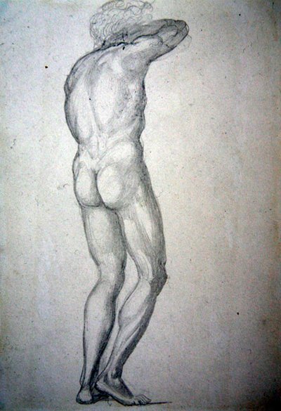 Studium aktu stojącego, ok. 1873 (ołówek na papierze) autorstwa Edward Coley Burne Jones