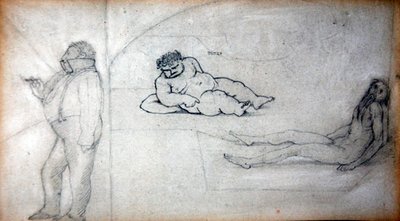 William Morris i artysta w łaźni parowej, ok. 1890 (ołówek na papierze) autorstwa Edward Coley Burne Jones