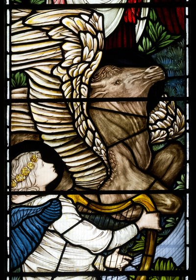 Detal anioła i byka, Rzeki raju, 1875 autorstwa Edward Burne Jones