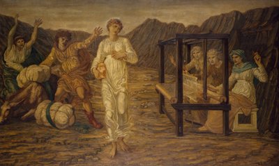 Kupidyn i Psyche - Pałacowe Zielone Murale - Psyche ustawione przez Wenus Zadanie, 1881 autorstwa Edward Burne Jones