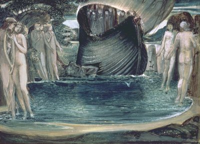 Projekt dla Syren, lata 90. XIX wieku (wc, gwasz i guma arabska na papierze) autorstwa Edward Burne Jones
