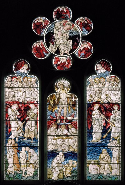 Easthampstead, St Michael & St Mary Magdalen, Morris & Co., Edward Burne-Jones, Sąd Ostateczny, St Michael, 1876 autorstwa Edward Burne Jones