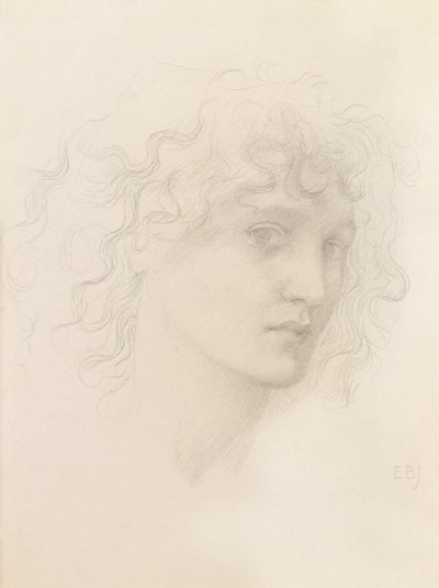 Głowa May Morris (ołówek) autorstwa Edward Burne Jones