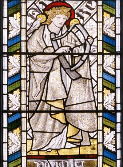 Król Dawid, fragment okna wschodniego, 1866 (witraż) autorstwa Edward Burne Jones