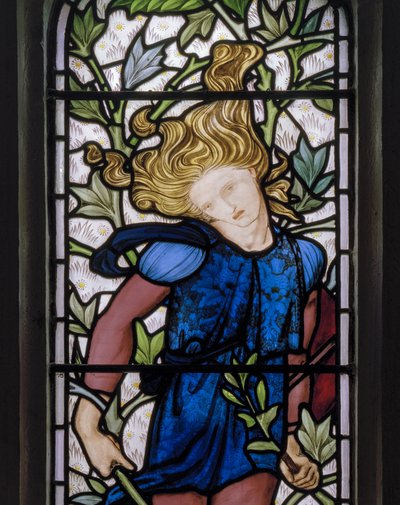 Knotty Ash, St John The Evangelist, Morris Marshall & Faulkner & Co, Edward Burne-Jones, Absalom detal, 1872 autorstwa Edward Burne Jones