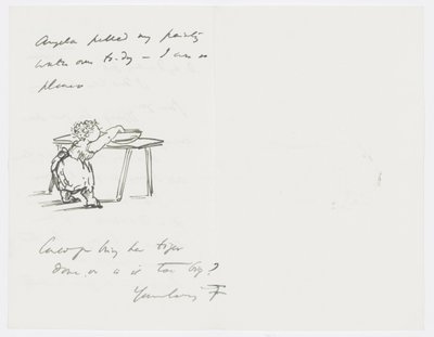 List do wnuczki artysty Angeli Thirkell (ołówek na papierze) autorstwa Edward Burne Jones