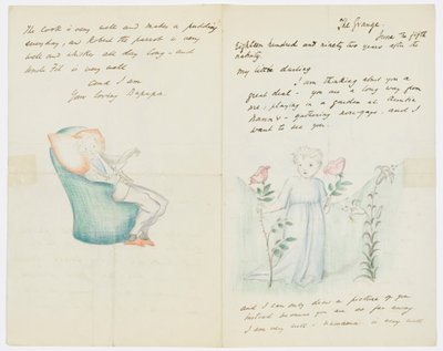 List do wnuczki artysty Angeli Thirkell (ołówek na papierze) autorstwa Edward Burne Jones