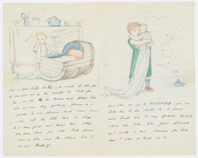 List do wnuczki artysty Angeli Thirkell (ołówek na papierze) autorstwa Edward Burne Jones