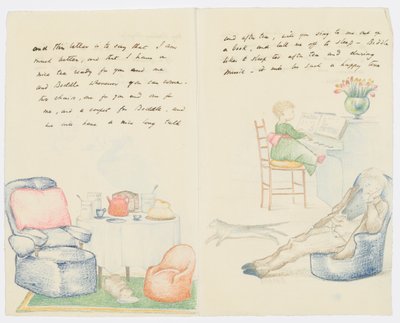 List do wnuczki artysty Angeli Thirkell (ołówek na papierze) autorstwa Edward Burne Jones