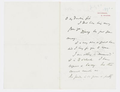 List do wnuczki artysty Angeli Thirkell (ołówek na papierze) autorstwa Edward Burne Jones