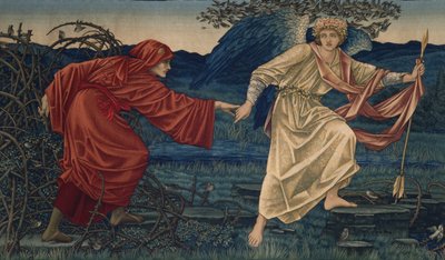 Miłość prowadząca Pielgrzyma, Gobelin, 1909 autorstwa Edward Burne Jones
