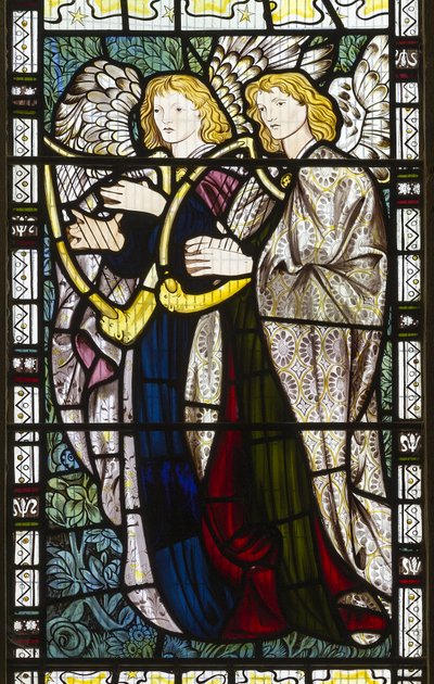 Muzyczne Anioły, 1865 autorstwa Edward Burne Jones