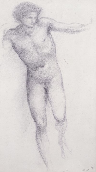 Perseusz - Skała Zagłady (kreda na papierze) autorstwa Edward Burne Jones