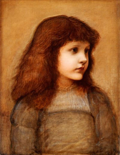Portret Gertie Lewis, połowa długości, 1879-80 autorstwa Edward Burne Jones