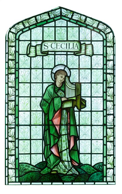 Św. Cecylia, ok. 1897 r., Edward Burne Jones (szkło witrażowe, malowane i ołowiowe) autorstwa Edward Coley Burne Jones
