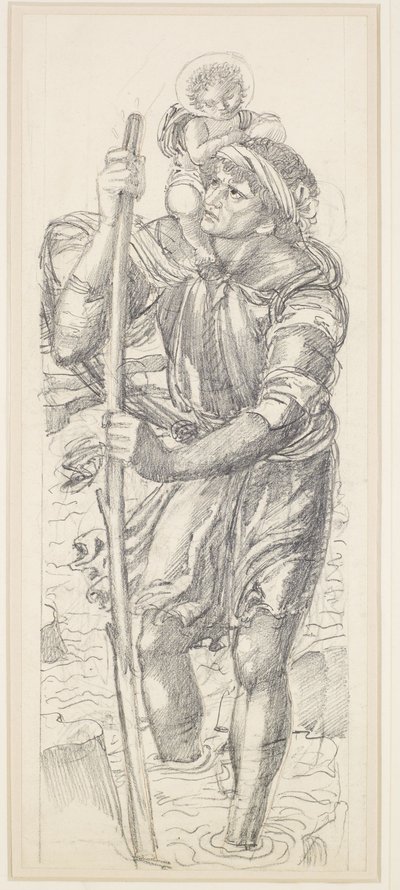 Święty Krzysztof i Dzieciątko Chrystus autorstwa Edward Coley Burne Jones