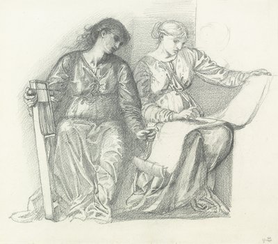 Studium „Muzyka”, ok.1865 autorstwa Edward Burne Jones
