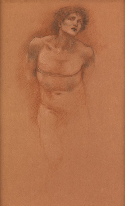 Studium postaci Miłości w „Samochodzie miłości” autorstwa Edward Burne Jones