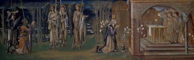Studium do gobelinu "Osiągnięcie Świętego Graala", ok. 1894 autorstwa Edward Burne Jones