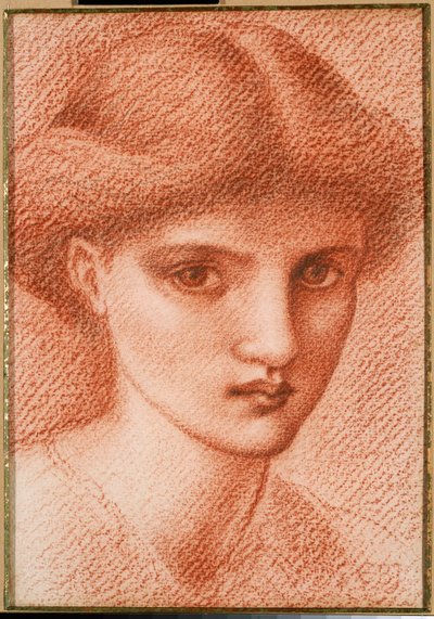 Badanie głowy dziewczyny autorstwa Edward Burne Jones