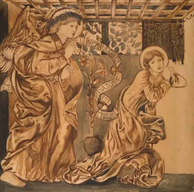 Zwiastowanie, ok. 1862 autorstwa Edward Burne Jones