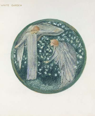 Księga Kwiatów: XXXIV. Biały Ogród, 1905 (lit z gwaszem na papierze) autorstwa Edward Burne Jones