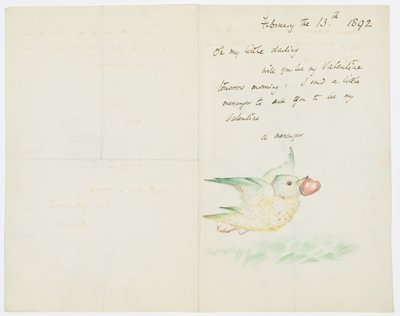 Valentine, List do wnuczki artysty, Angeli Thirkell, 13 lutego 1892 r. autorstwa Edward Burne Jones