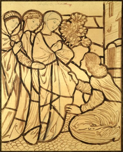 Dokąd odszedł twój ukochany, o najpiękniejsza wśród kobiet (pędzel i atrament i ołówek na papierze) autorstwa Edward Burne Jones