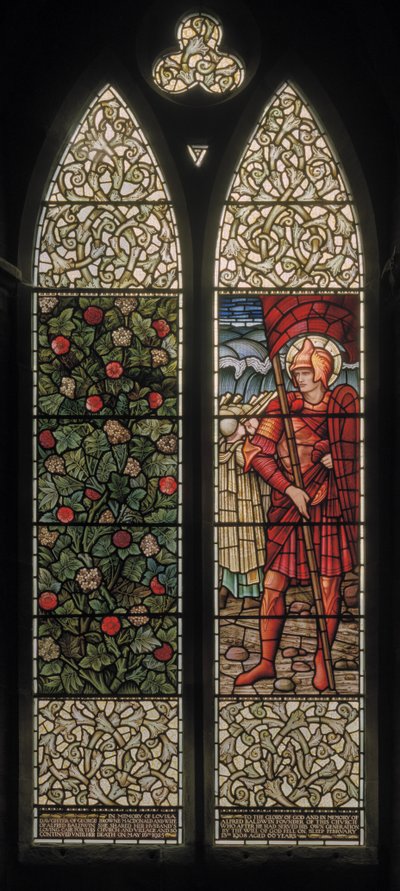 Wilden, All Saints, Morris & Co., Edward Burne-Jones, John Henry Dearle (1859-1932), Foliage & Joshua, 1902-1914, Louisa, Alfred, The Baldwins, Premier, Metodysta, Worcestershire, Arts & Crafts autorstwa Edward Coley and Dearle Burne-Jones