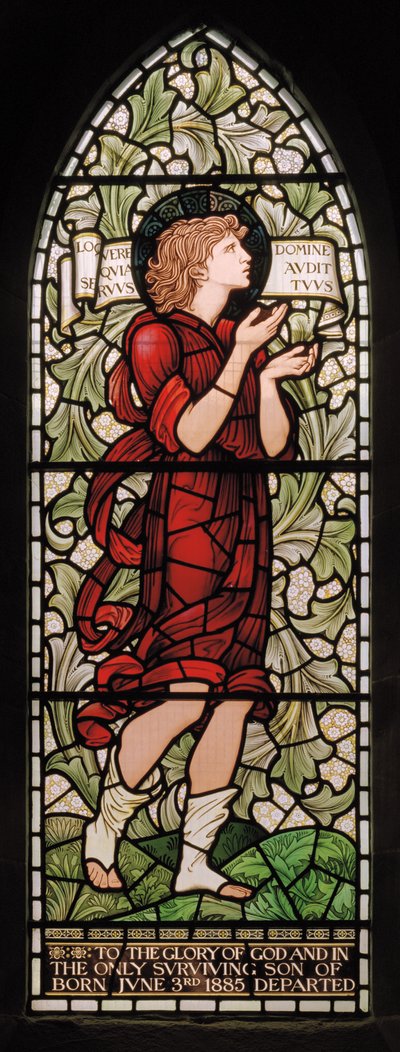 Wilden, All Saints, Morris & Co., Edward Burne-Jones, John Henry Dearle (1859-1932), Samuel, 1902-1914, Louisa, Alfred, The Baldwins, premier, metodysta, Worcestershire, Arts & Crafts, Rudyard autorstwa Edward Coley and Dearle Burne-Jones