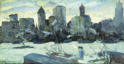 Port w Nowym Jorku zimą autorstwa Edward Cucuel