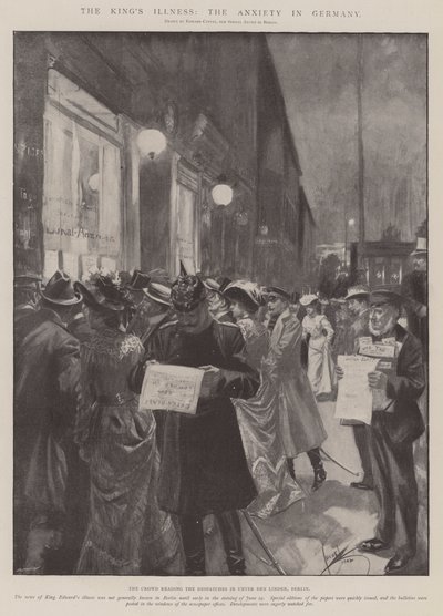 Choroba króla, niepokój w Niemczech (litografia) autorstwa Edward Cucuel