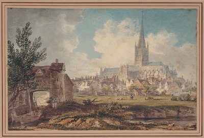 Katedra w Norwich od południowego wschodu (ołówek, tusz i akwarela na papierze) autorstwa Edward Dayes