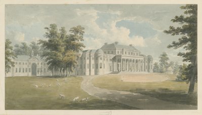 Shugborough Hall: malarstwo akwarela i [?koniec XVIII wieku] autorstwa Edward Dayes