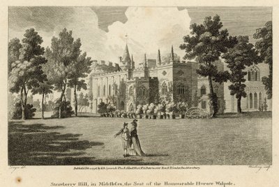 Strawberry Hill, Twickenham, Londyn, siedziba Honorowego Horace Walpole autorstwa Edward Dayes