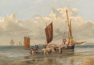 Martwy spokój, łodzie rybackie w Brighton odpływają autorstwa Edward Duncan