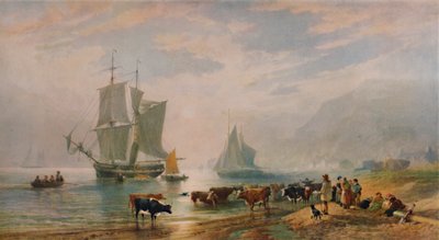 Letni wieczór: bydło lądowe, 1858, 1935 autorstwa Edward Duncan