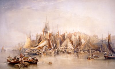 „Billingsgate, pierwszy dzień ostryg, wczesny poranek”, 1843 autorstwa Edward Duncan