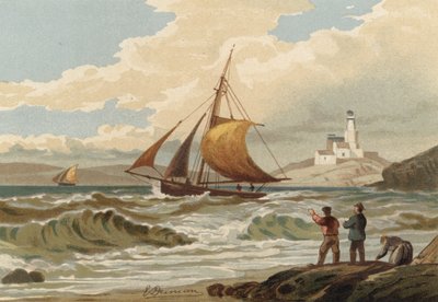 Wracające łodzie rybackie, latarnia morska Mumbles autorstwa Edward Duncan