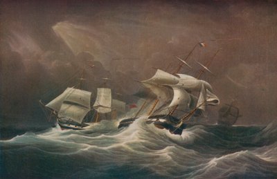 H.M.S. Niestrudzone angażowanie się we francuskie Droits-De-LHomme, 1797, 1829 autorstwa Edward Duncan
