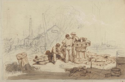 Studium rybaków i sprzętu autorstwa Edward Duncan