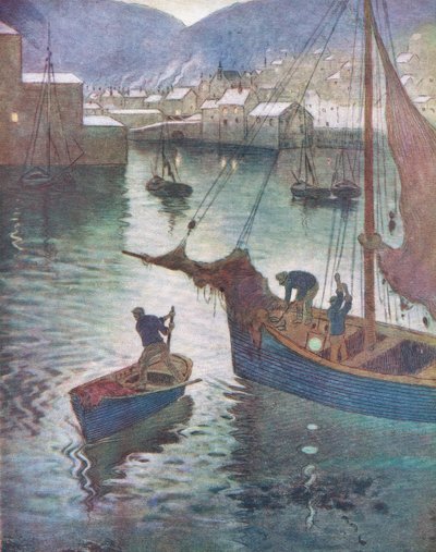 Port w Polperrow, z publikacji Hutchinson